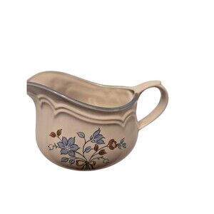 Vintage Cordella Stoneware Japan Blue Flowers Sauce Gravy Boat Bluet